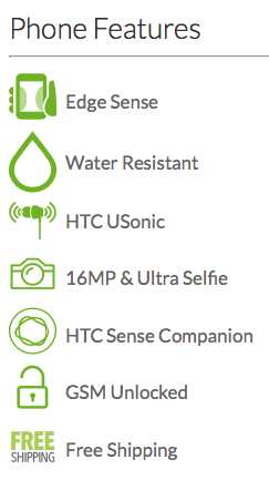 HTC Website Phone Features