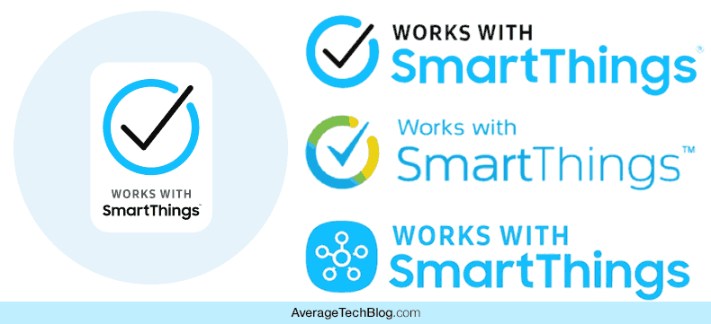 Variations of Works with SmartThings logos for Z-Wave Devices with Native Compatibility