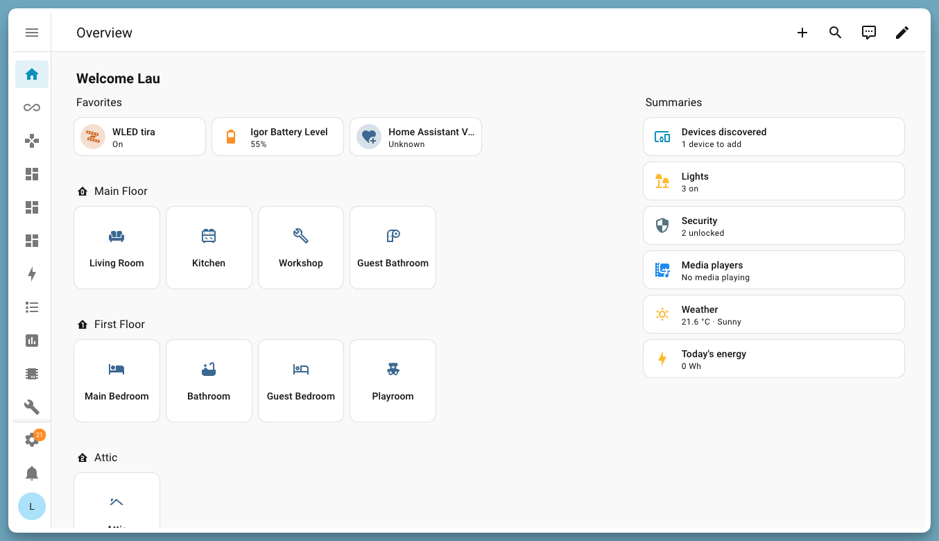 Home Assistant dashboard